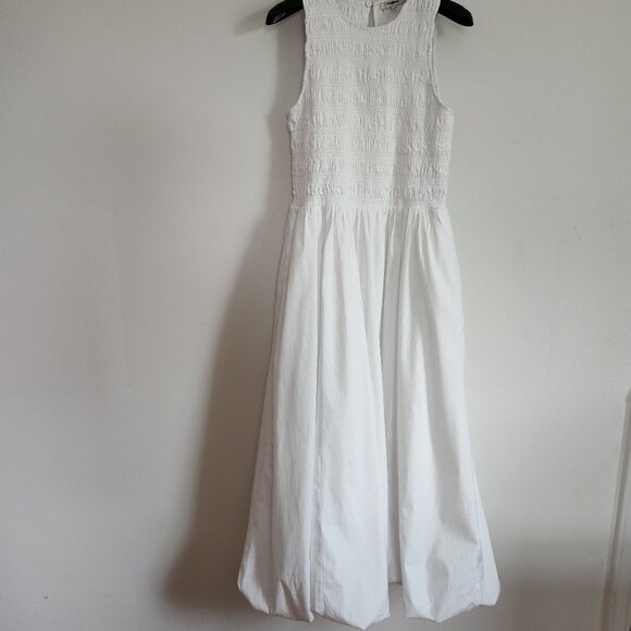 Madewell Dresses & Skirts - Ladies SZ S Madewell White Bubble Hem Midi Dress